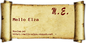 Mello Elza névjegykártya